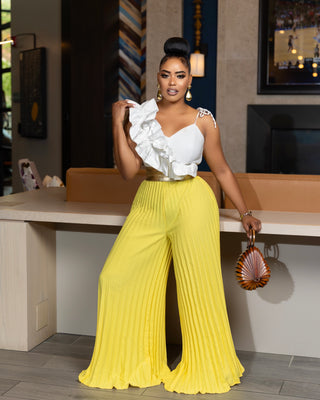 Cami Asymmetrical Ruffle Detail Pleated Bottom Jumpsuit