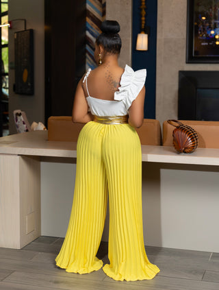 Cami Asymmetrical Ruffle Detail Pleated Bottom Jumpsuit