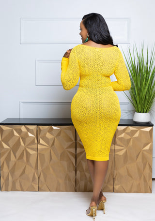 Vivid midi knit dress