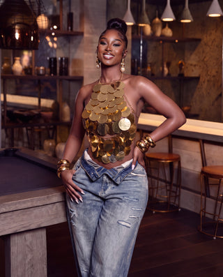 Rare statement gold sequin  top