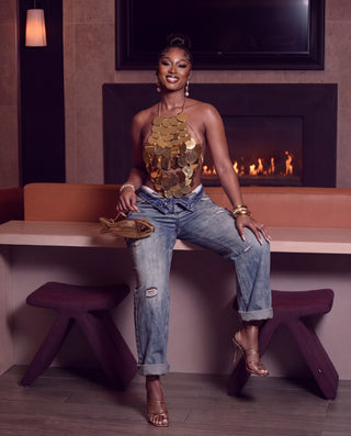 Rare statement gold sequin  top