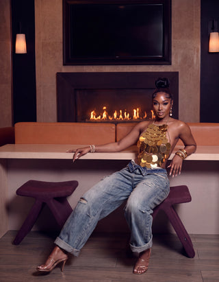 Rare statement gold sequin  top