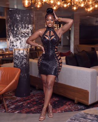 Lace Me Up Mini Dress