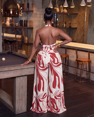 Mia Backless Halter Jumpsuit
