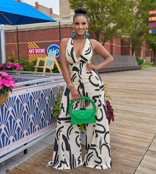 BRUSH STROKES TIES JUMPSUIT