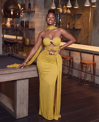 Jade goddess glam maxi dress