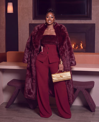 Connie Faux Fur two-piece set