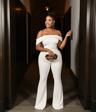 Satin And Techno Crepe Contast Jumpsuit