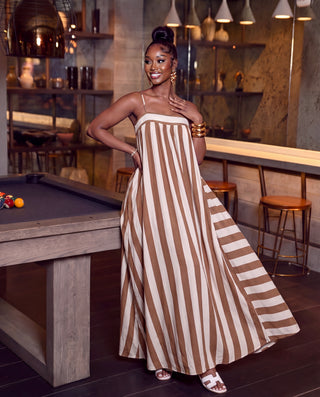Brown ivory  Cape Coast maxi dress