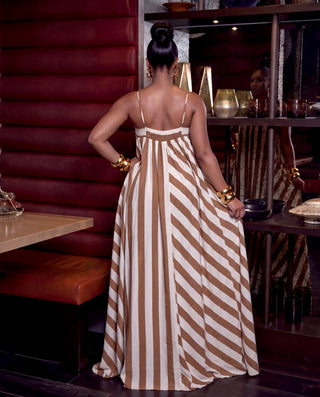 Brown ivory  Cape Coast maxi dress