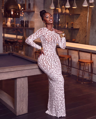 The Zuri long sleeves  Circle mesh Dress