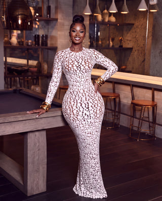 The Zuri long sleeves  Circle mesh Dress