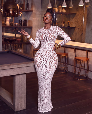 The Zuri long sleeves  Circle mesh Dress