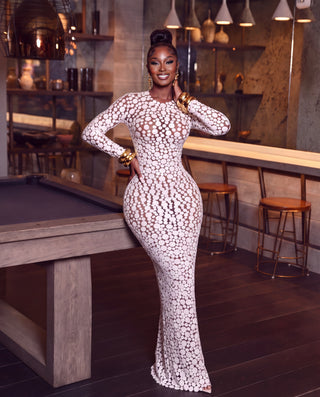 The Zuri long sleeves  Circle mesh Dress