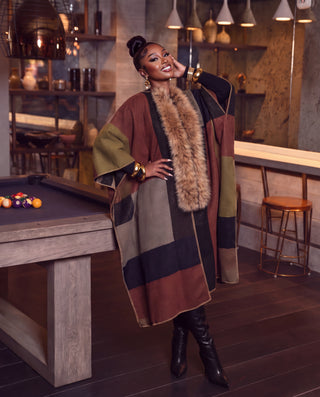 PLUSH FAUX FUR CAPE