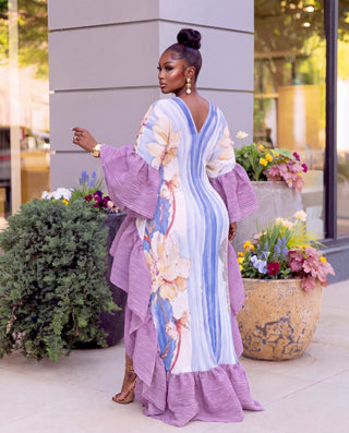 Work of Art Ruffle High Low Maxi Dress