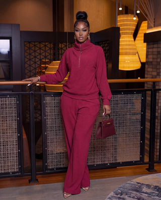 Bordeaux Luxe Ribbed Set