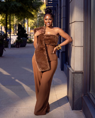 Connie Faux Fur two-piece set