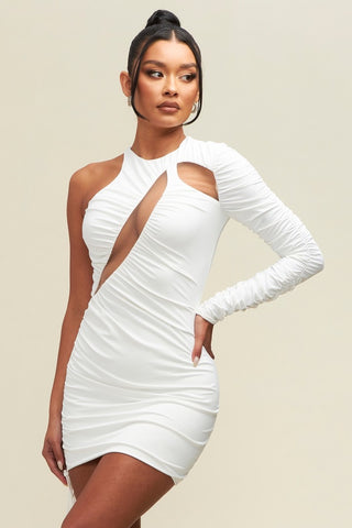 MESH INSERT JERSEY DRESS