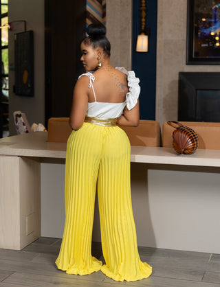 Cami Asymmetrical Ruffle Detail Pleated Bottom Jumpsuit