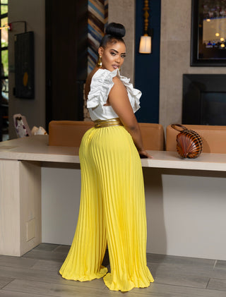 Cami Asymmetrical Ruffle Detail Pleated Bottom Jumpsuit