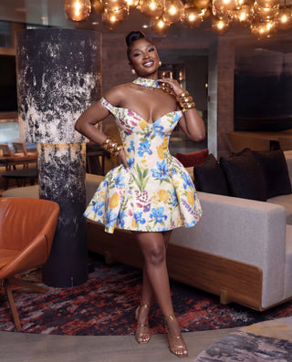 Floral Luxe Peplum Mini dress