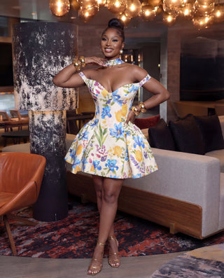 Floral Luxe Peplum Mini dress