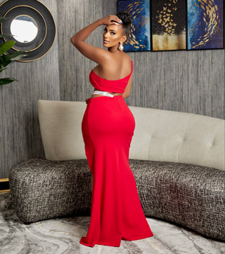 RHINESTONE STRAP DETAILED MAXI DRESS