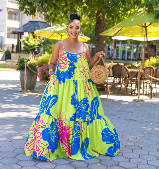 Philfra  tropical maxi dress