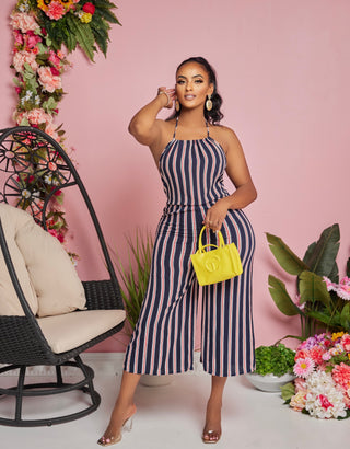 Willma Stripe Front Knot Jumpsuit