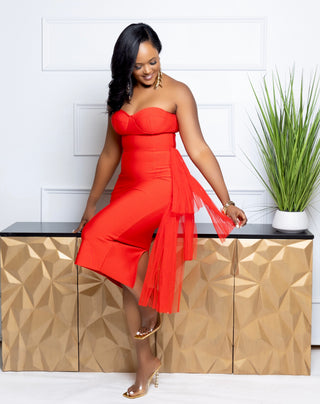 Alika Midi Bandage Dress - Red