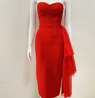 Alika Midi Bandage Dress - Red