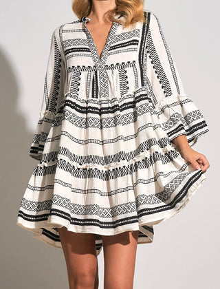 Black white Aztec print Charlie dress