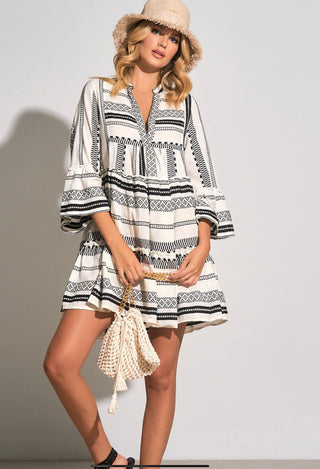 Black white Aztec print Charlie dress