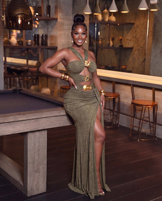 Jade goddess glam maxi dress