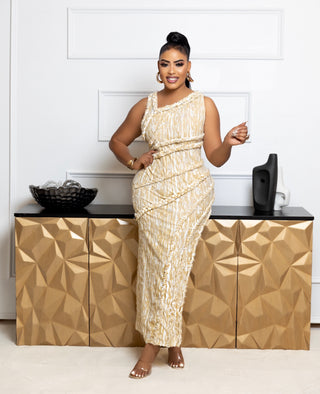 On Her Rhyme Maxi Dress Nude