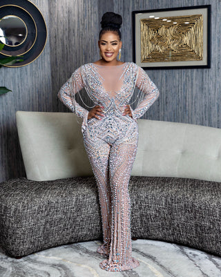 Luxury crystal jumpsuit (Tall people friendly)