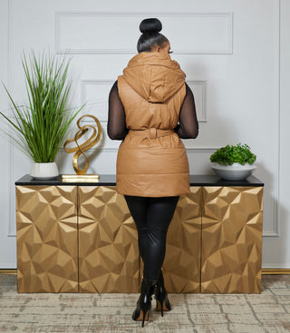 Mid-Length Hooded Puffer Vest