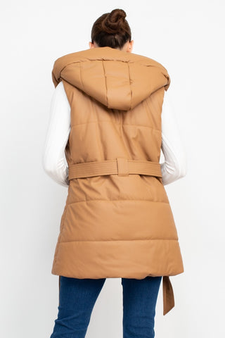 Mid-Length Hooded Puffer Vest