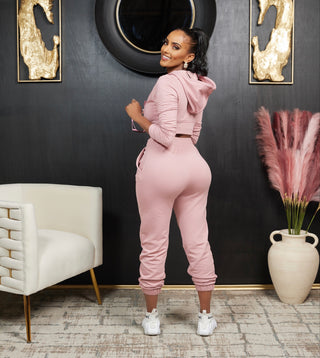 Corset-Like Hoodie Jacket and Jogger Pants Set