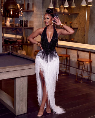 Ellen Halterneck fringe dress