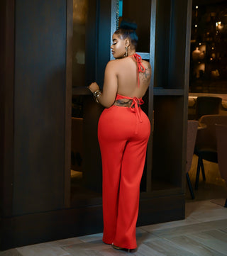 RHEA GOLD BEADED DETAIL JUMPSUIT