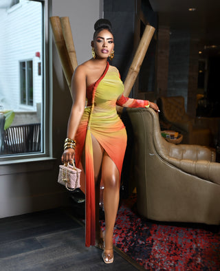 Sunset Mirage Asymmetric dress