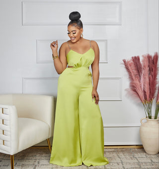 Lime Maru wide leg jumpsuit