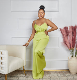 Lime Maru wide leg jumpsuit