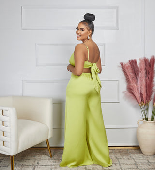 Lime Maru wide leg jumpsuit