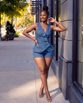 Toni denim romper