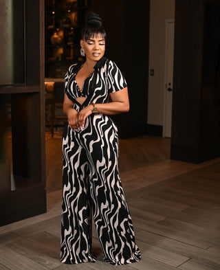 Kezia wide leg jumpsuit set