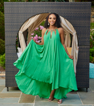 A VACAY TO REMEMBER GREEN  MAXI DRESS