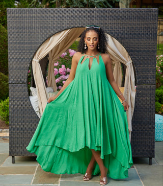 A VACAY TO REMEMBER GREEN  MAXI DRESS